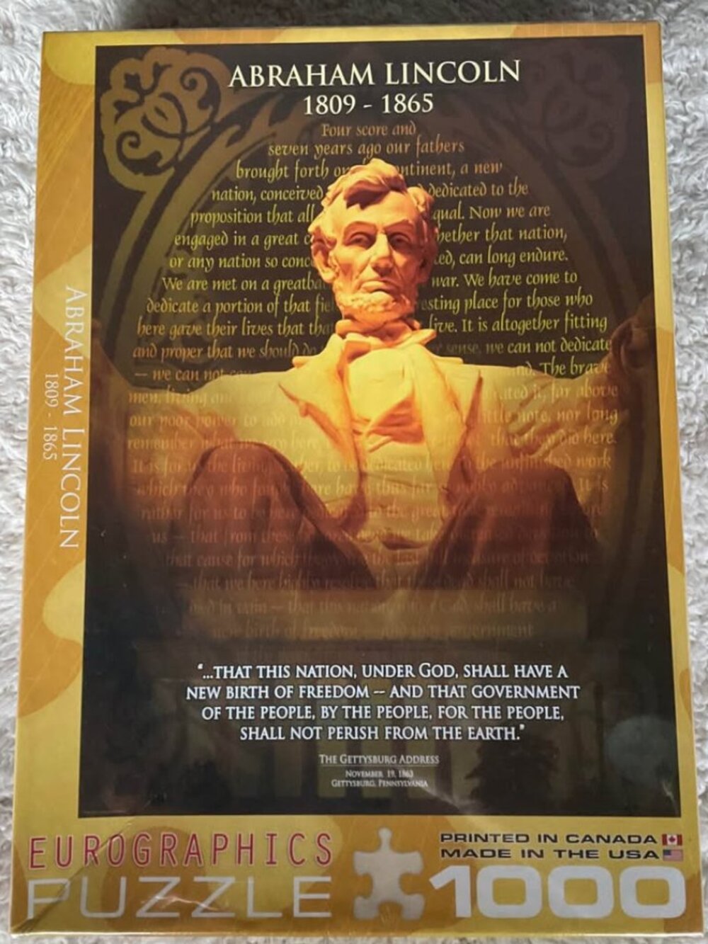 Abraham Lincoln 1809-1865 Eurographics 1000 Piece Puzzle - Sealed